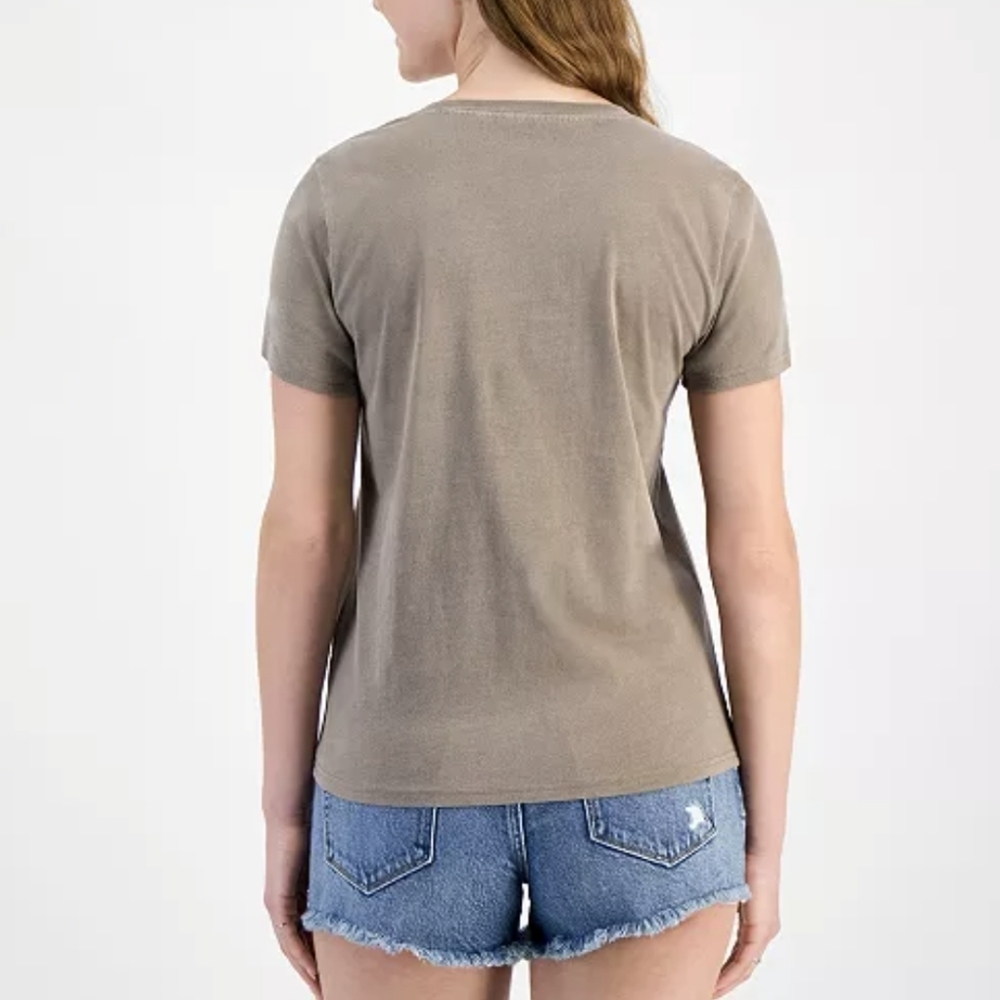 💲ON CLEARANCE💲Lucky Brand Embroidered Floral Tee in Pine Bark sz XS​​​ - Picture 4 of 13
